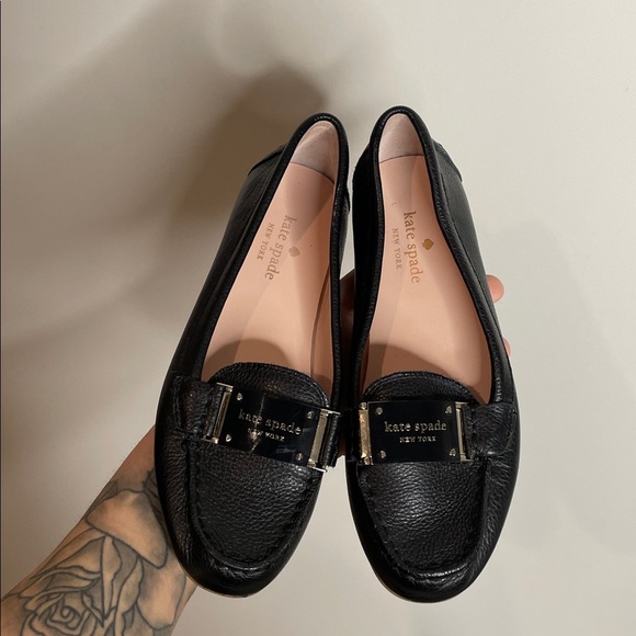 Kate Spade | Women’s Black Leather Cheshire Flats Size 6 - Picture 3 of 6